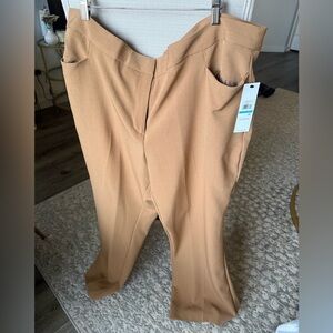 Calvin Klein Dress Pants Wide Leg Straight Camel Tan Stretch,  20W and 22W NWT